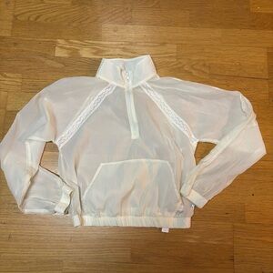 NEW Adore Me Sheer Woven Outer Layer Half Zip Lace Gorpcore Coquette Pullover S